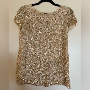 Oscar De La Renta Gold Sequin Shirt